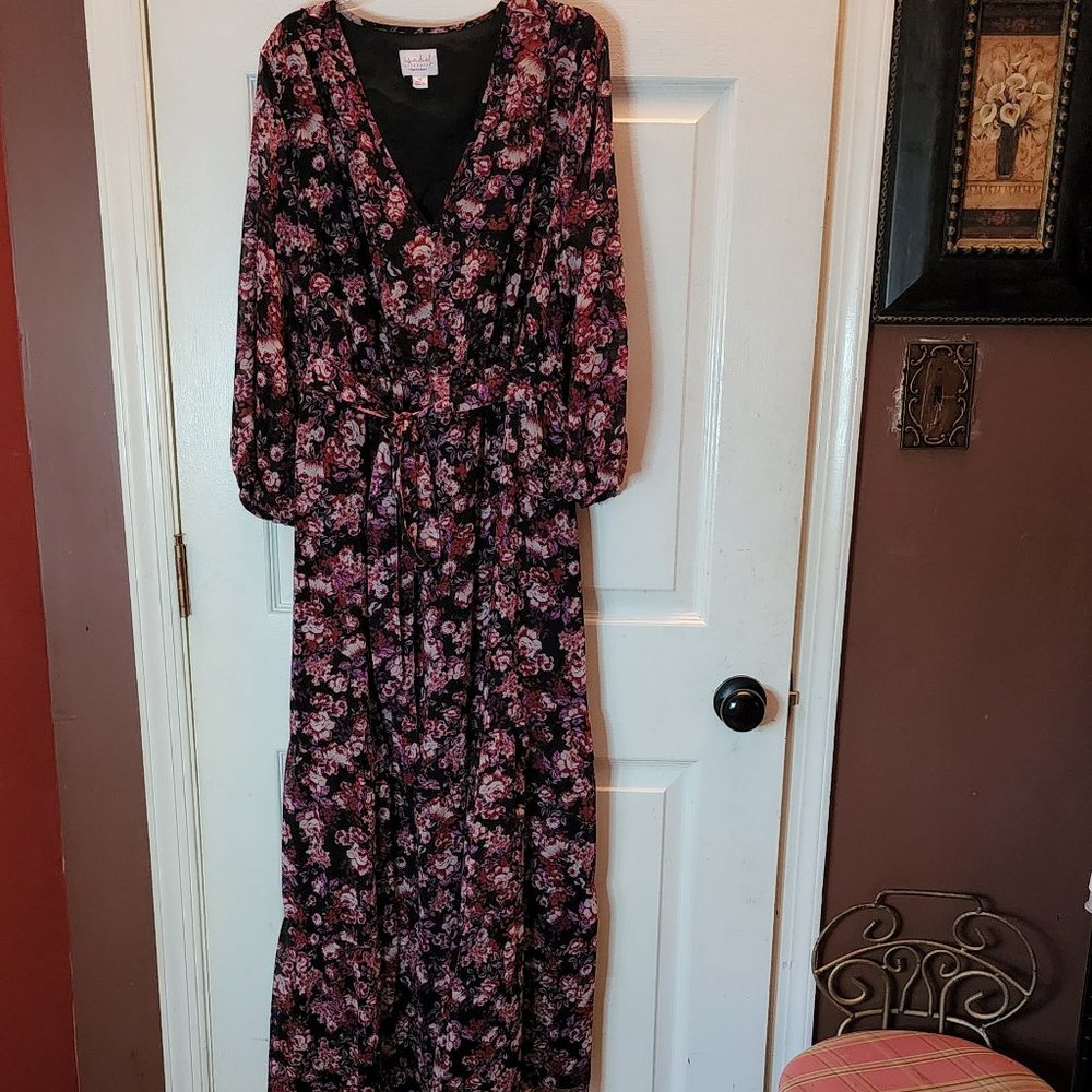 Isabel Maternity By Ingrid & I Chiffon Tiered Woven Maternity Dress XL Floral